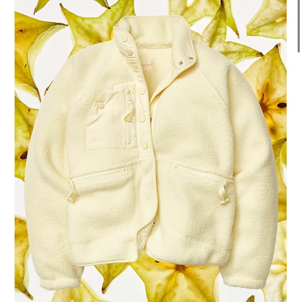 Free People Hit the Slopes Fleece Jacket in Marigold
